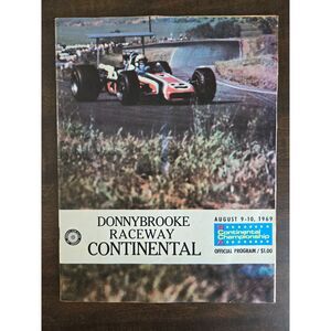 Donnybrooke Raceway Continential August 9-10 1969 Official Program Grand Prix
